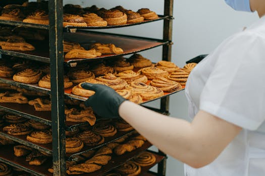 freshly baked bread on a cooling rack