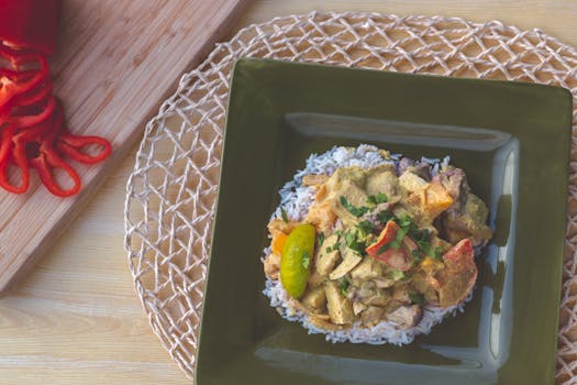 A colorful vegan coconut curry