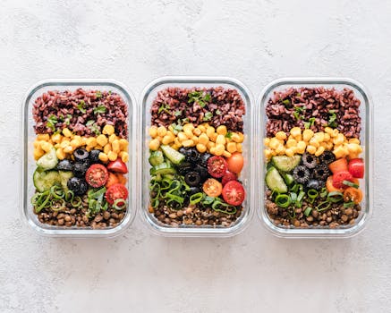 organized kitchen with meal prep containers