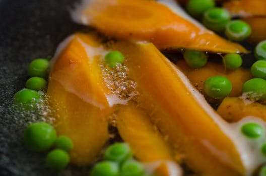 colorful steamed vegetables