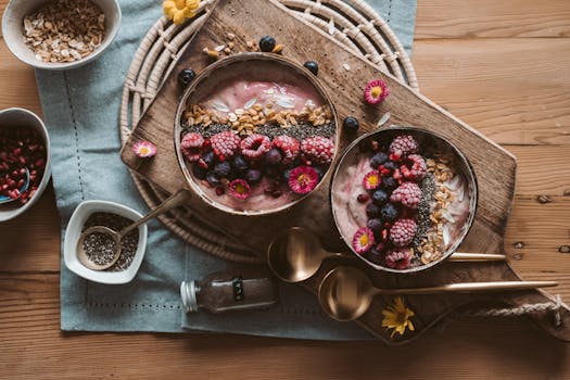 healthy breakfast with seeds and nuts