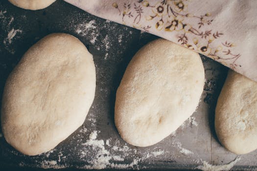 Rising dough ready for baking