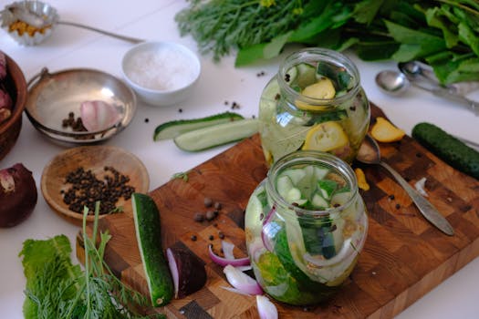 jar of homemade pickles