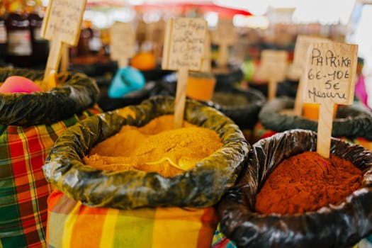 A variety of herbs and spices ready for seasoning